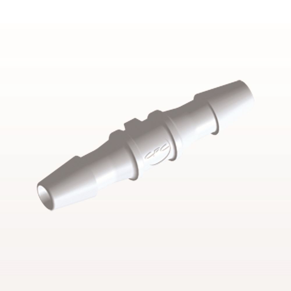 Straight Connector, Barbed, White, 100/Bag