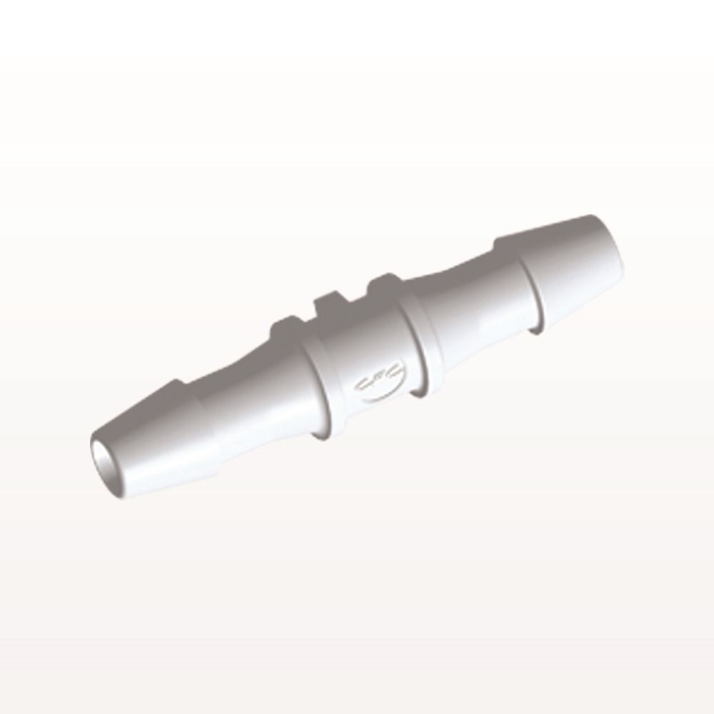 Straight Connector, Barbed, White, 100/Bag,