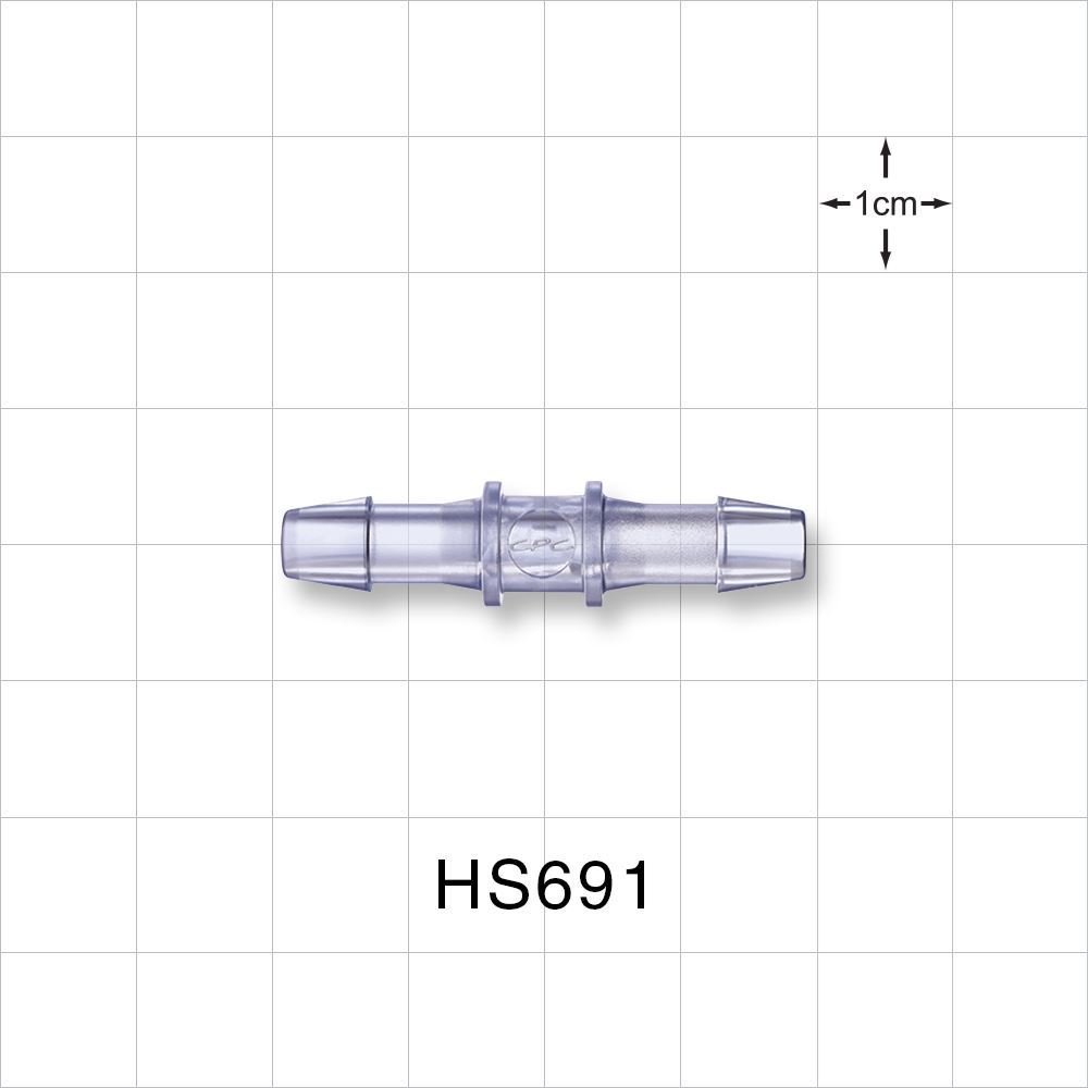 Straight Connector, Barbed, Natural, 100/Bag