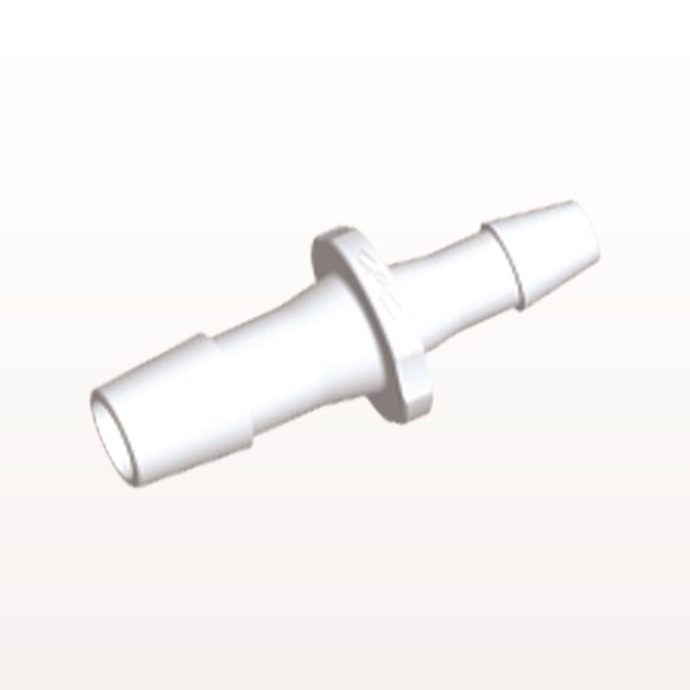 Straight Connector, Reducer, Barbed, White, 100/Bag