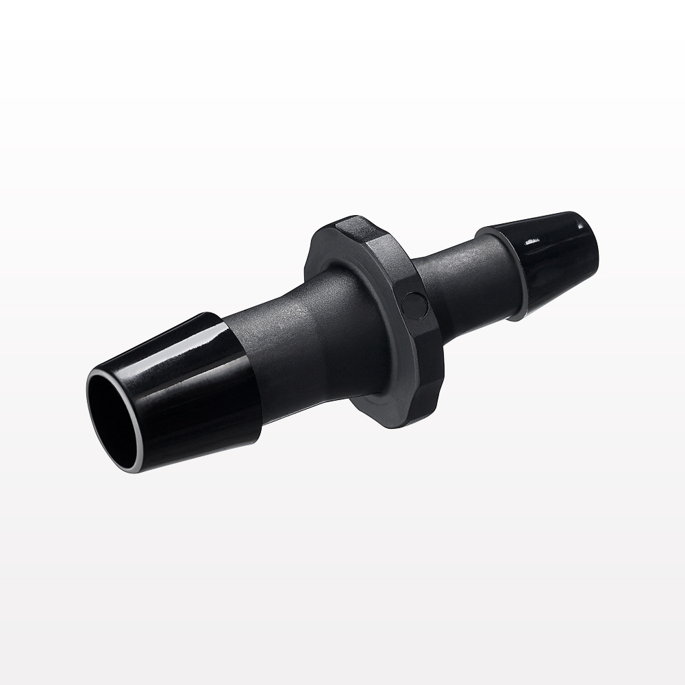 Straight Connector, Reducer, Barbed, Black, 100/Bag