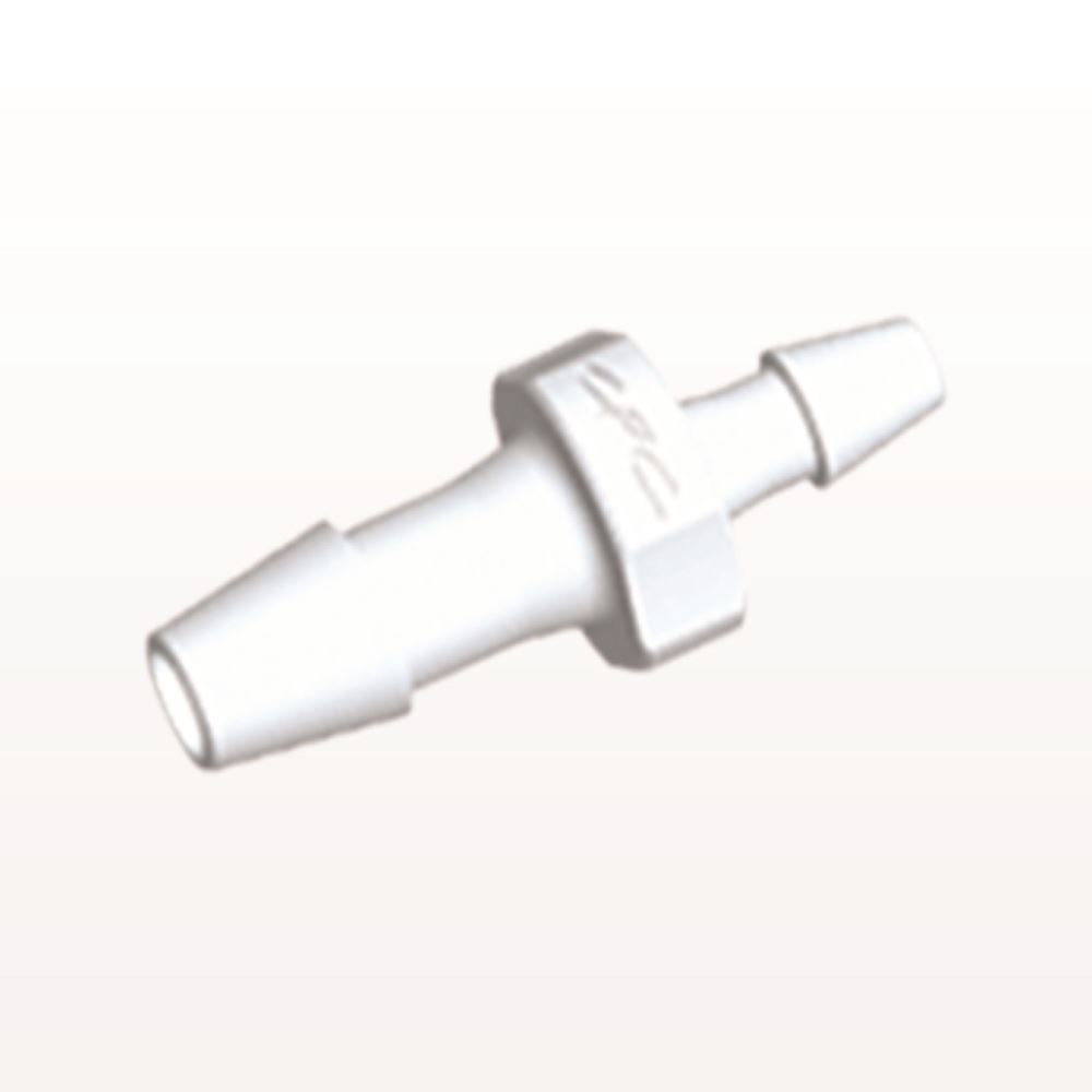 Straight Connector, Reducer, Barbed, White, 100/Bag