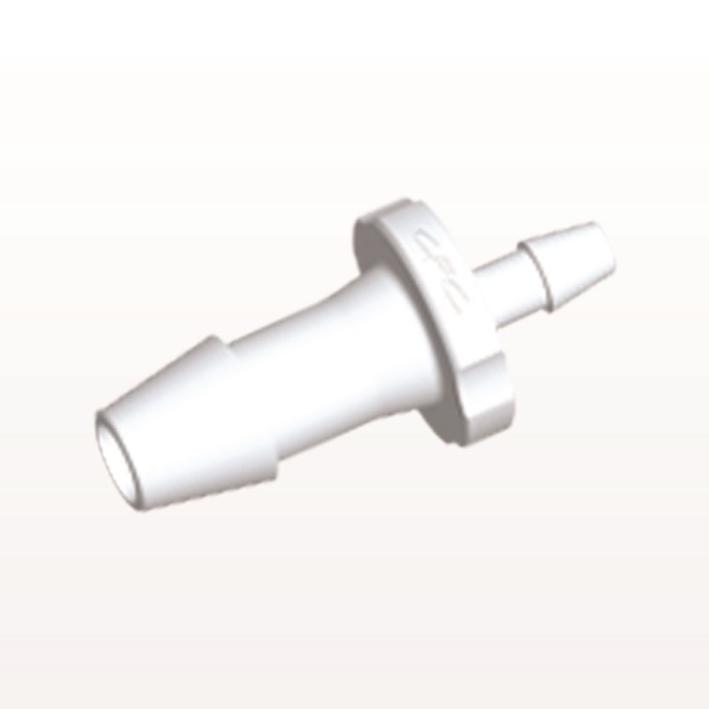 Straight Connector, Reducer, Barbed, White, 100/Bag