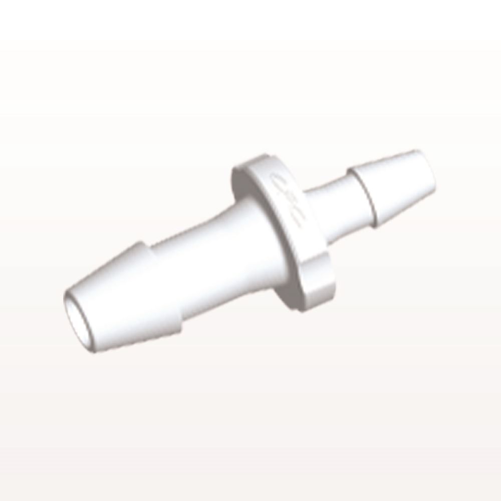 Straight Connector, Reducer, Barbed, White, 100/Bag
