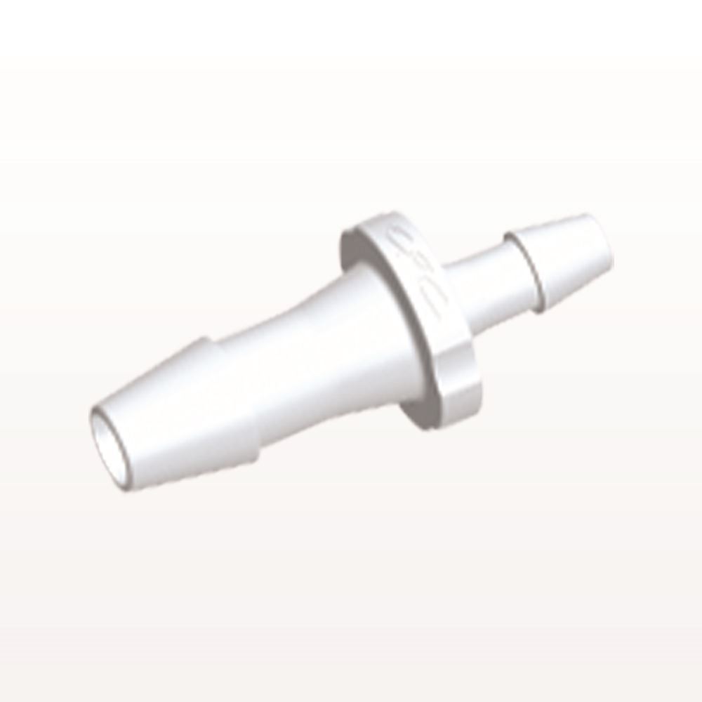 Straight Connector, Reducer, Barbed, White, 100/Bag