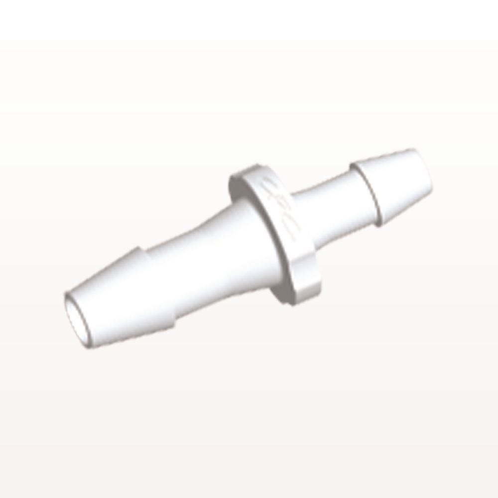 Straight Connector, Reducer, Barbed, White, 100/Bag