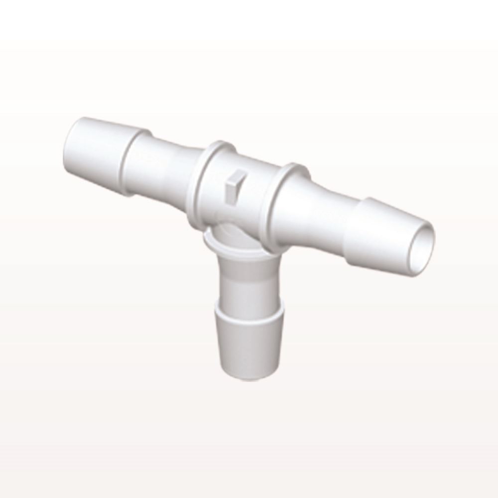 T Connector, Barbed, White, 100/Bag