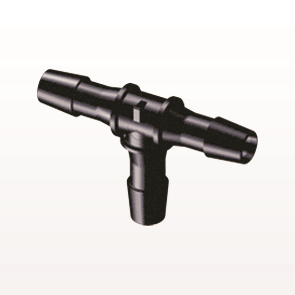 T Connector, Barbed, Black, 100/Bag