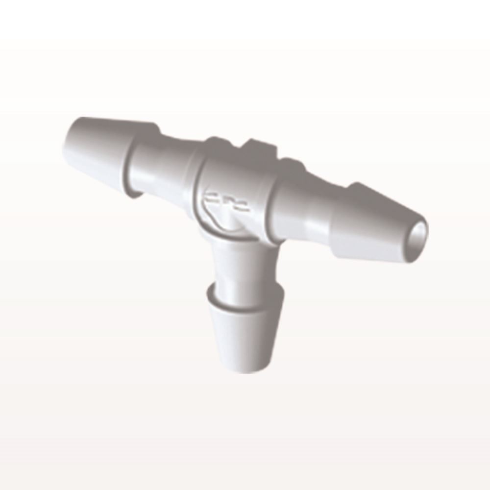 T Connector, Barbed, White, 100/Bag