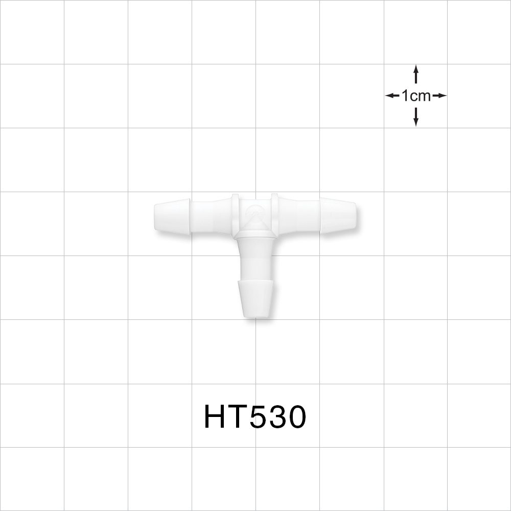 T Connector, Barbed, White, 100/Bag