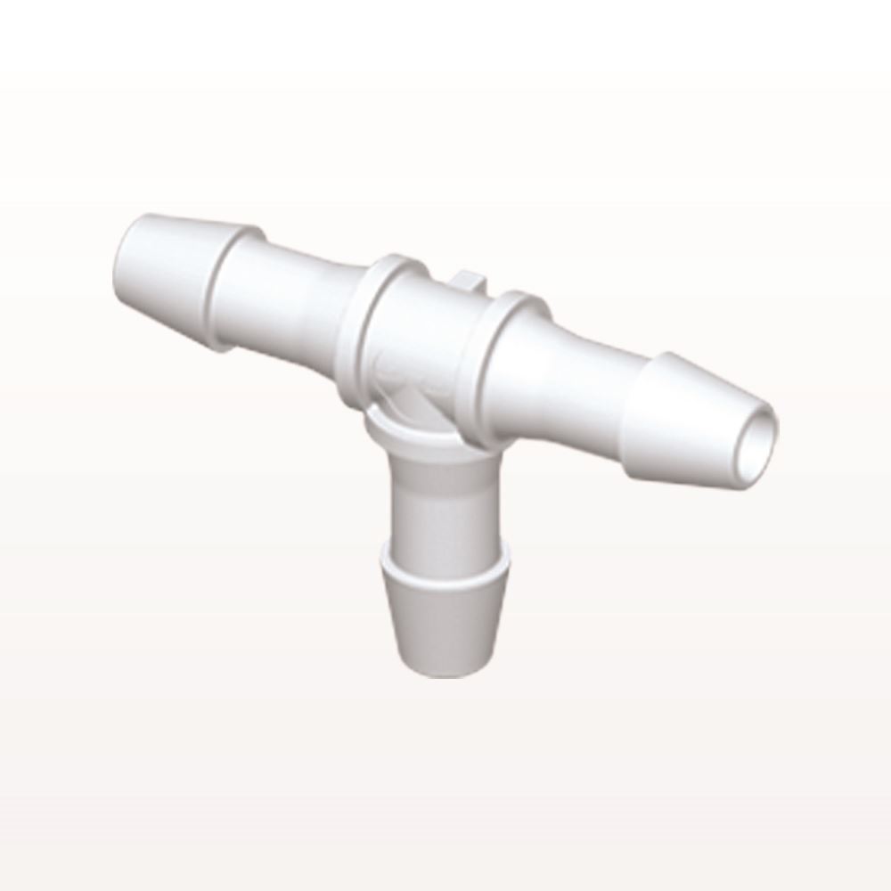 T Connector, Barbed, White, 100/Bag