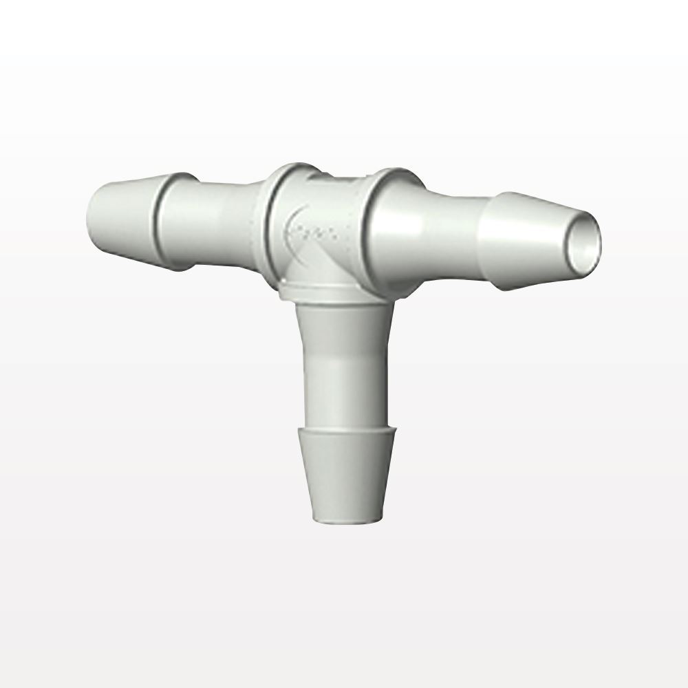 T Connector, Barbed, Natural, 100/Bag