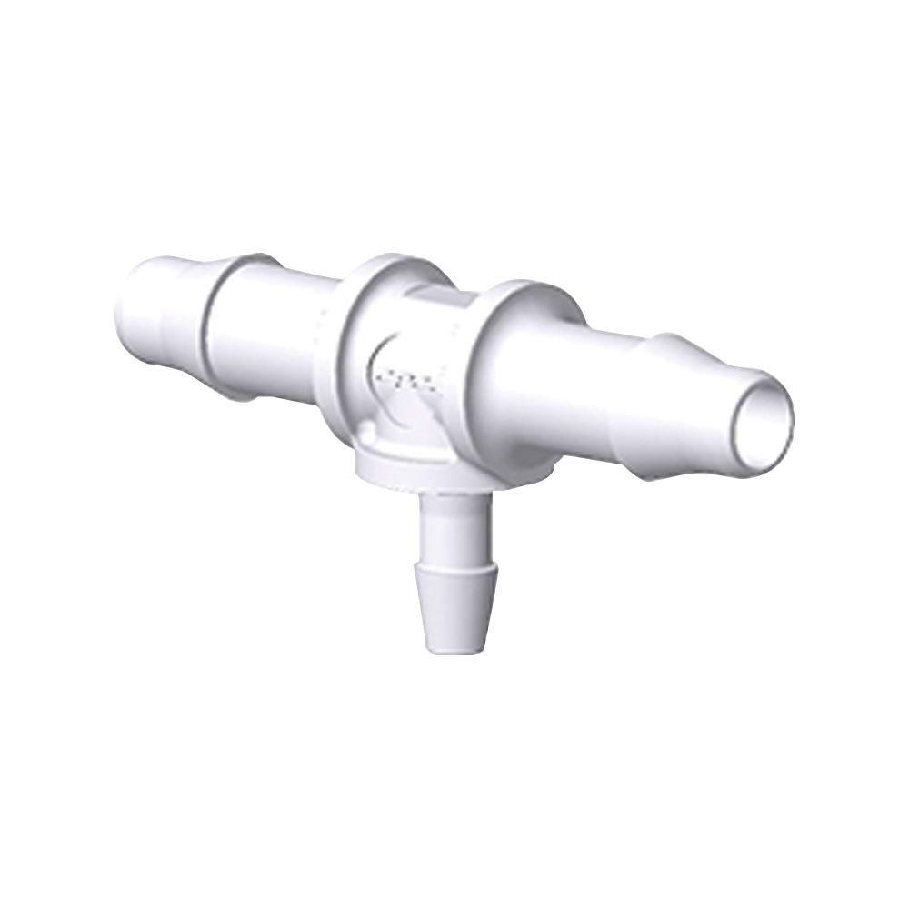 T Connector, Reducer, Barbed, White, 100/Bag