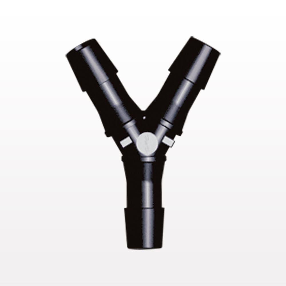 Y Connector, Barbed, Black, 100/Bag
