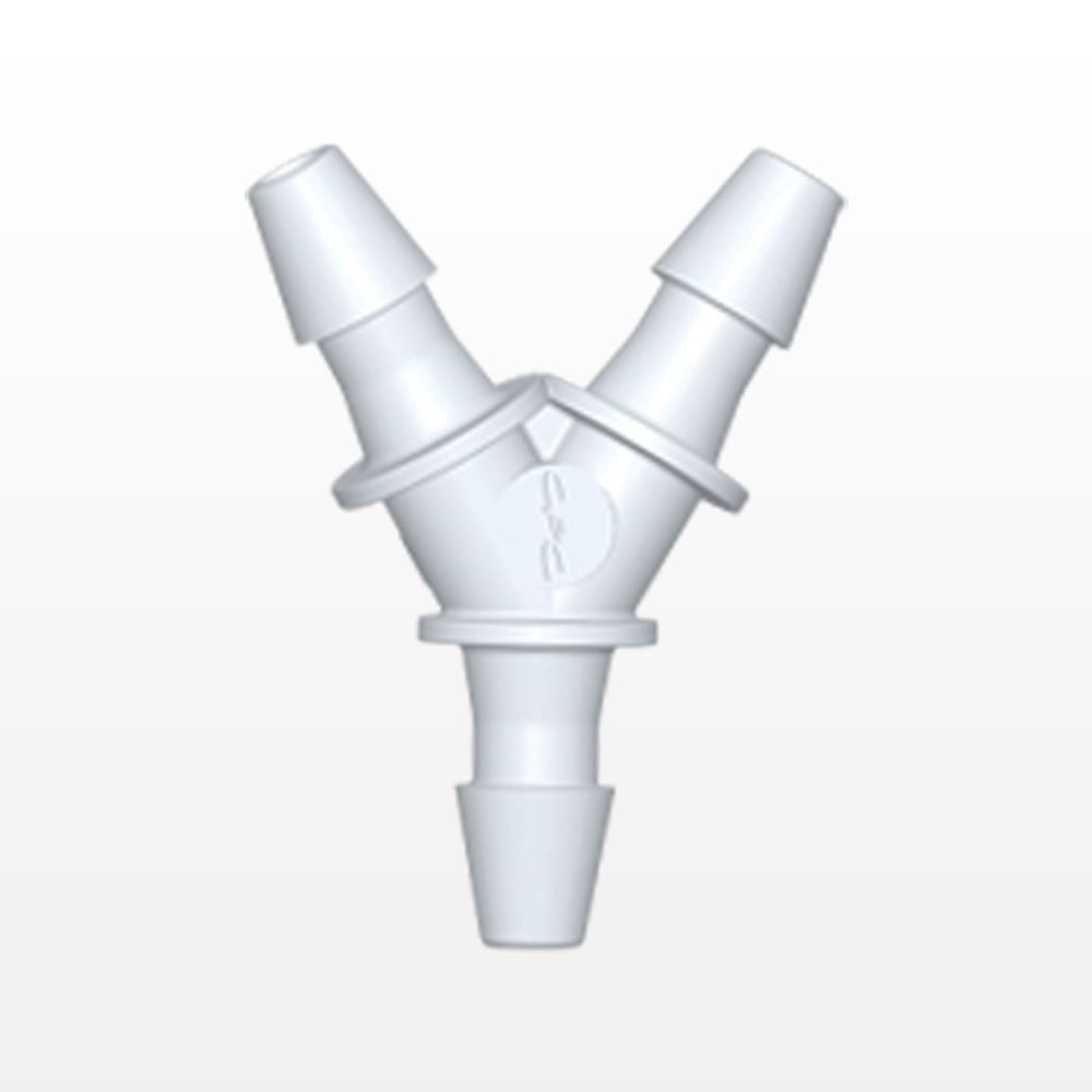 Y Connector, Barbed, White, 100/Bag