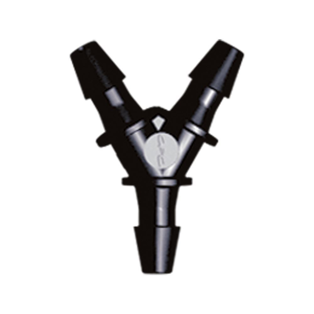 Y Connector, Barbed, Black, 100/Bag