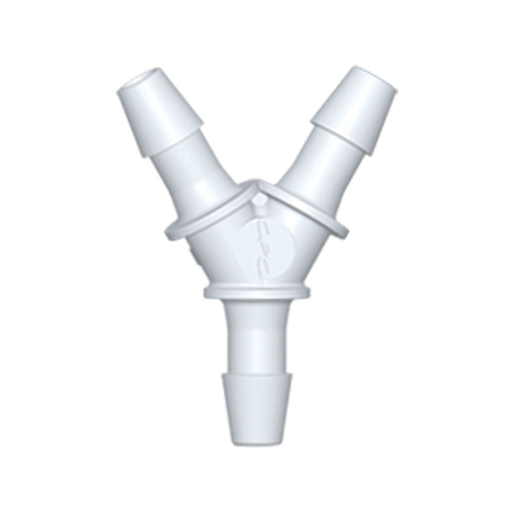 Y Connector, Barbed, White, 100/Bag