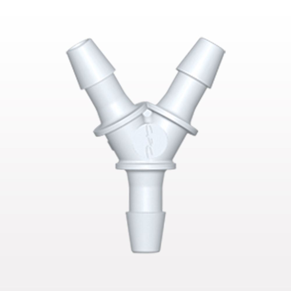 Y Connector, Barbed, White, 100/Bag
