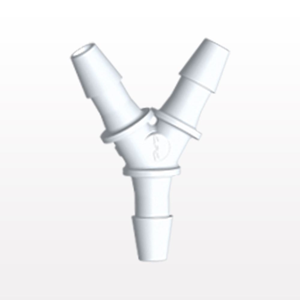 Y Connector, Barbed, White, 100/Bag