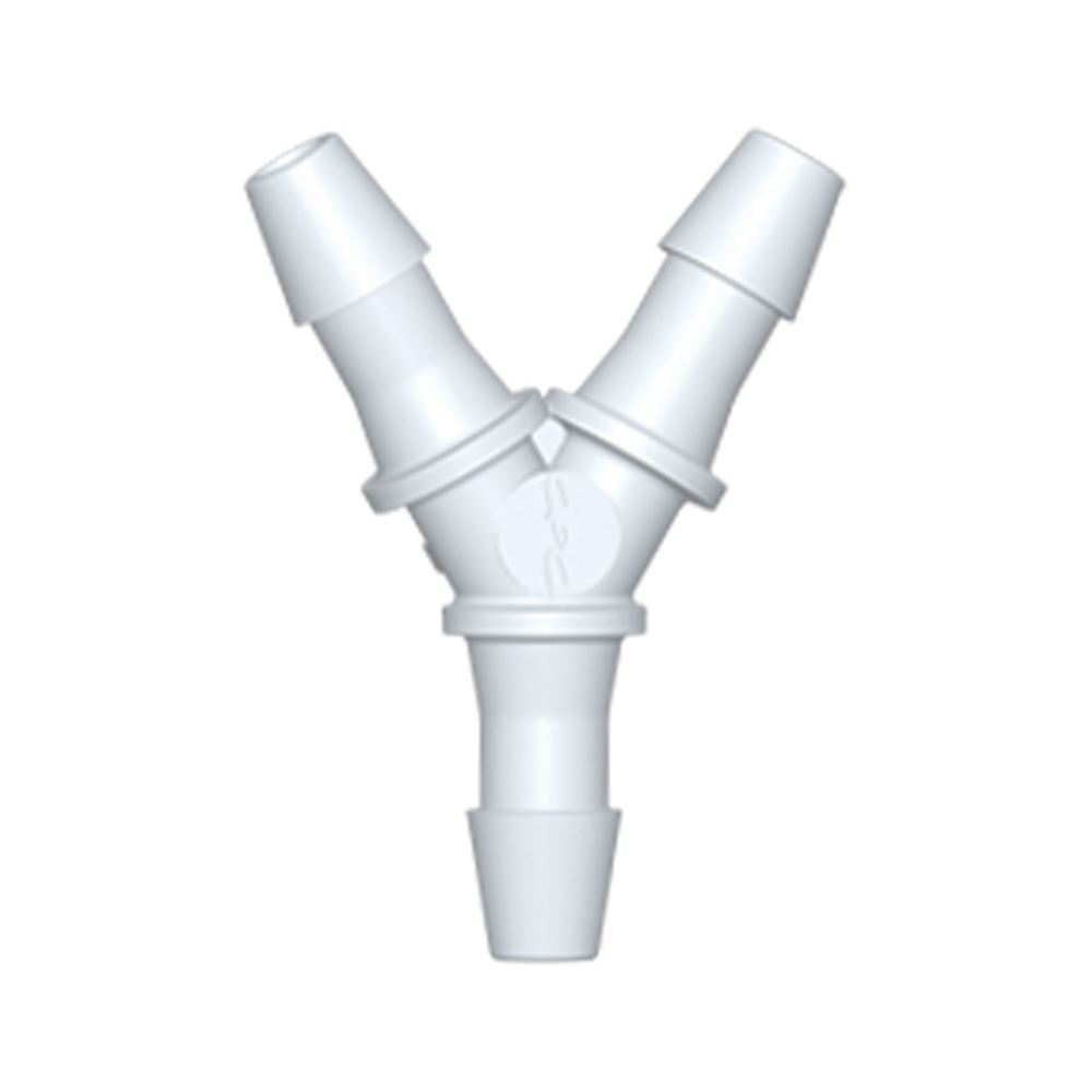 Y Connector, Barbed, White, 100/Bag