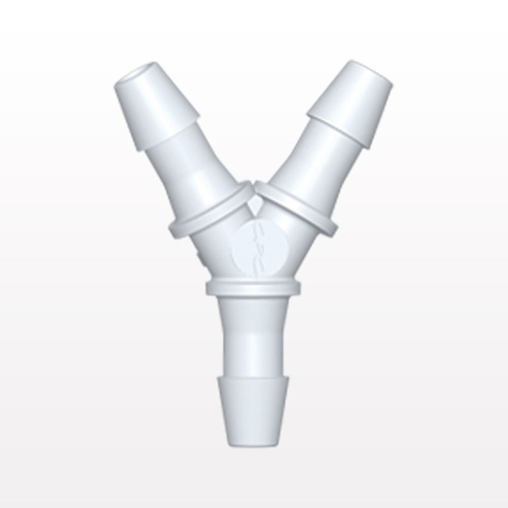 Y Connector, Barbed, White, 100/Bag