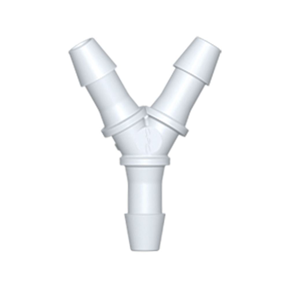 Y Connector, Barbed, White, 100/Bag