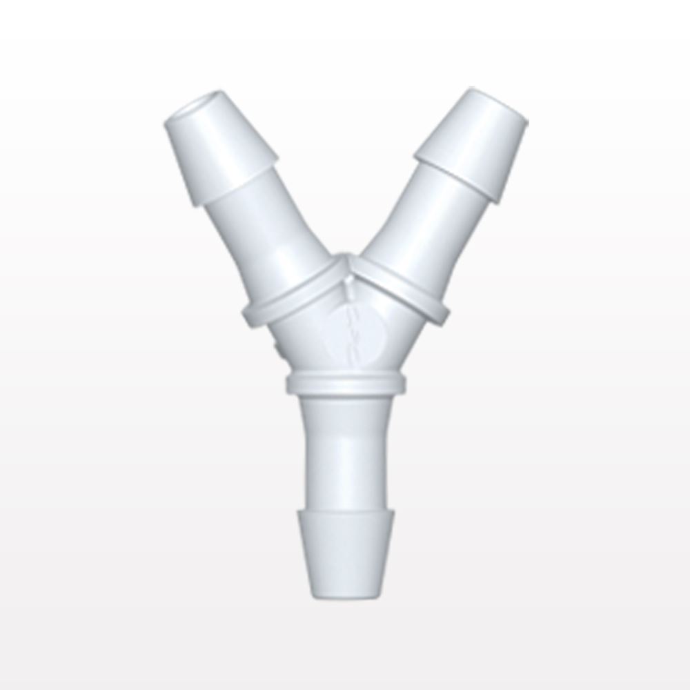 Y Connector, Barbed, White, 100/Bag