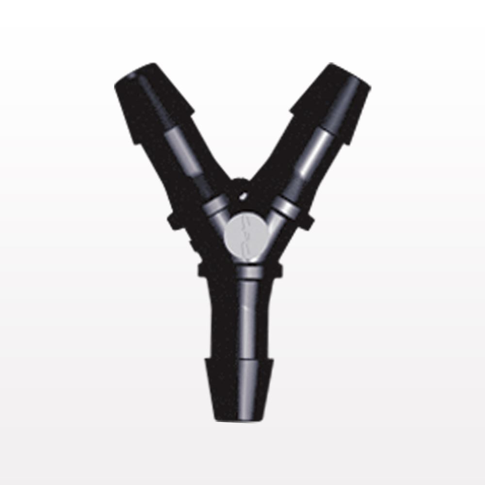 Y Connector, Barbed, Black, 100/Bag