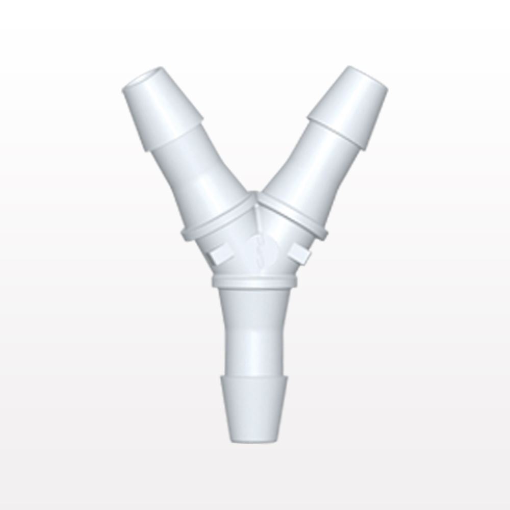 Y Connector, Barbed, White, 100/Bag