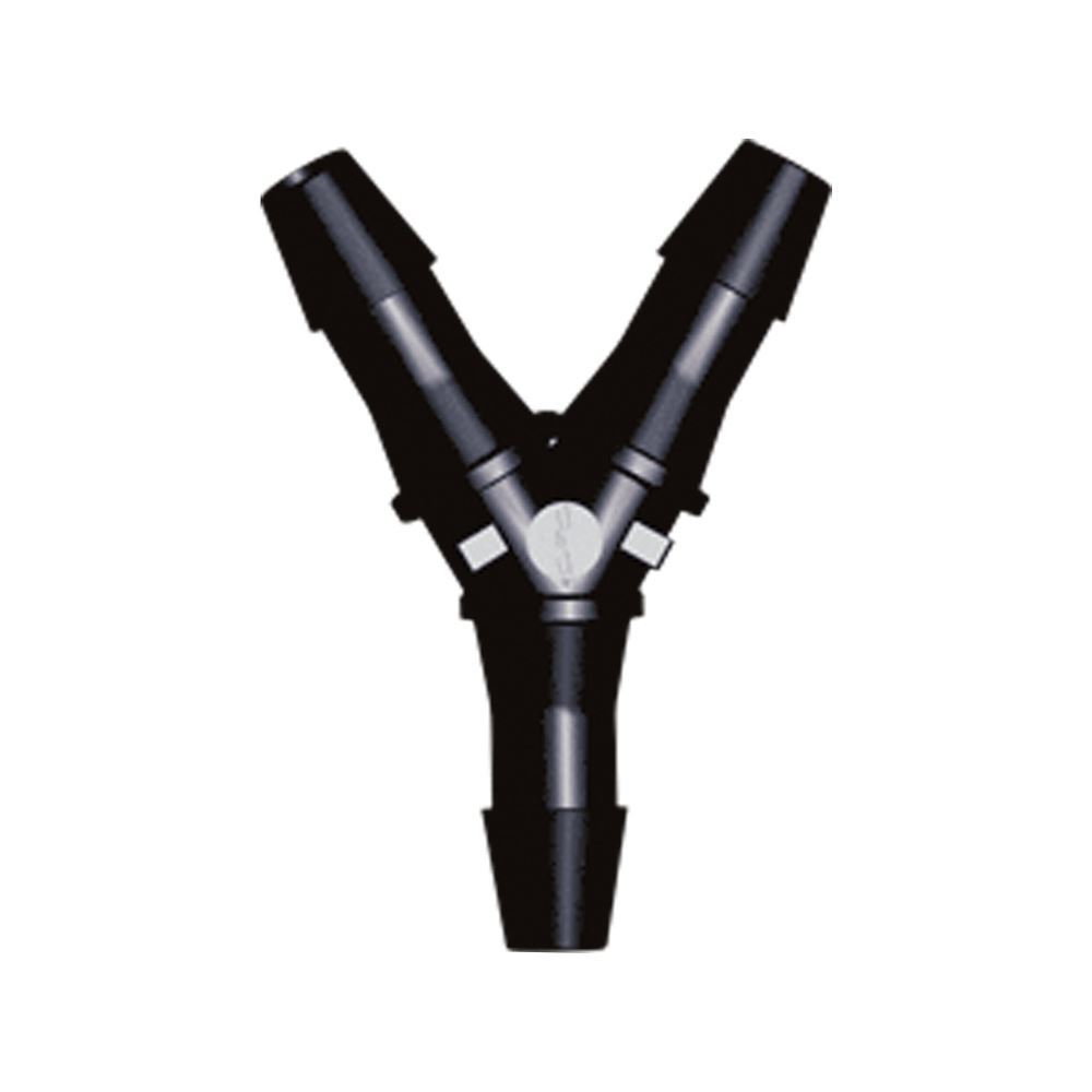 Y Connector, Barbed, Black, 100/Bag
