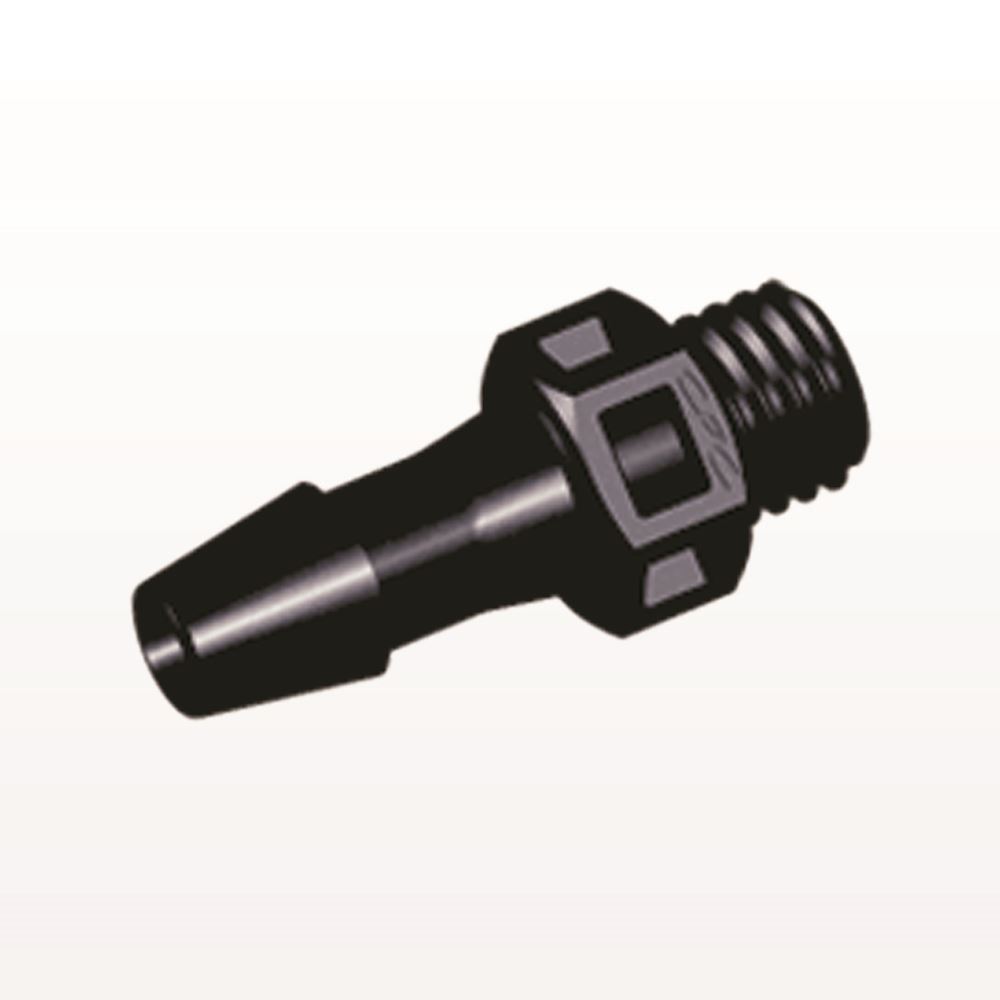 Threaded Connector, Barbed, Black, 100/Bag