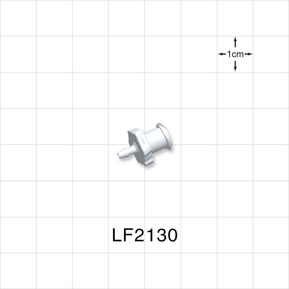 Female Luer Lock, Barbed, White, 100/Bag