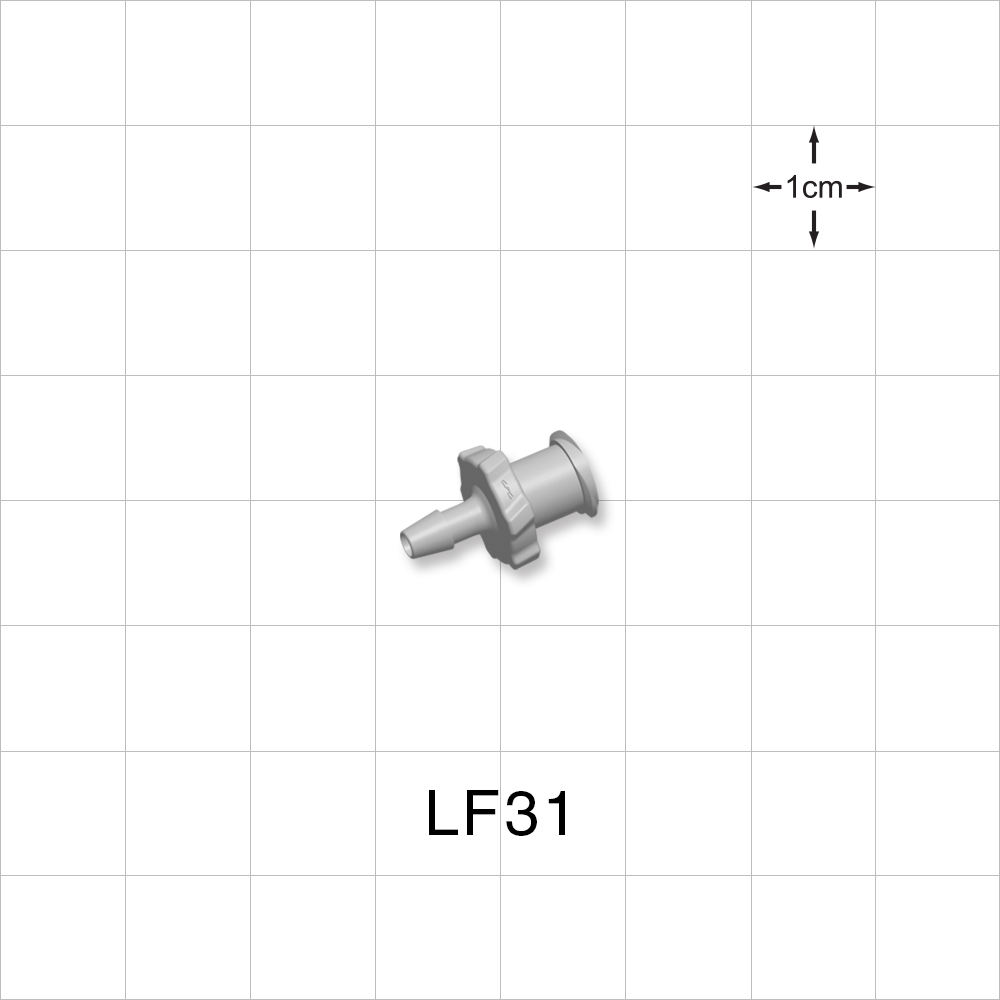 Female Luer Lock, Barbed, Natural, 100/Bag