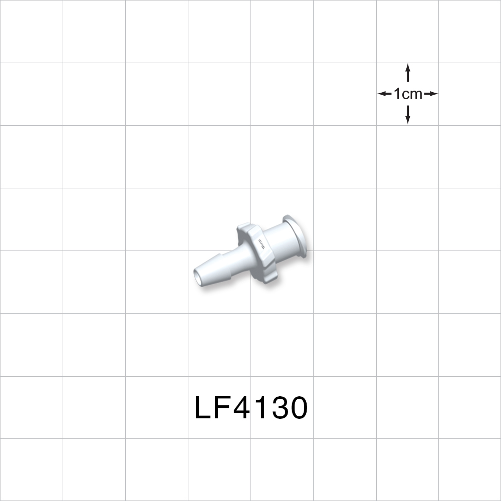 Female Luer Lock, Barbed, White, 100/Bag