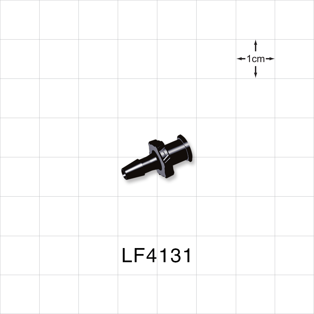 Female Luer Lock, Barbed, Black, 100/Bag