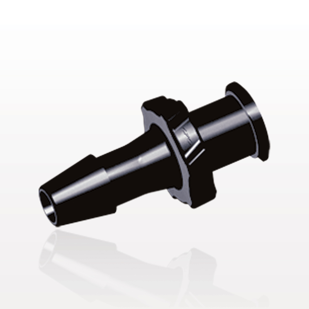 Female Luer Lock, Barbed, Black, 100/Bag