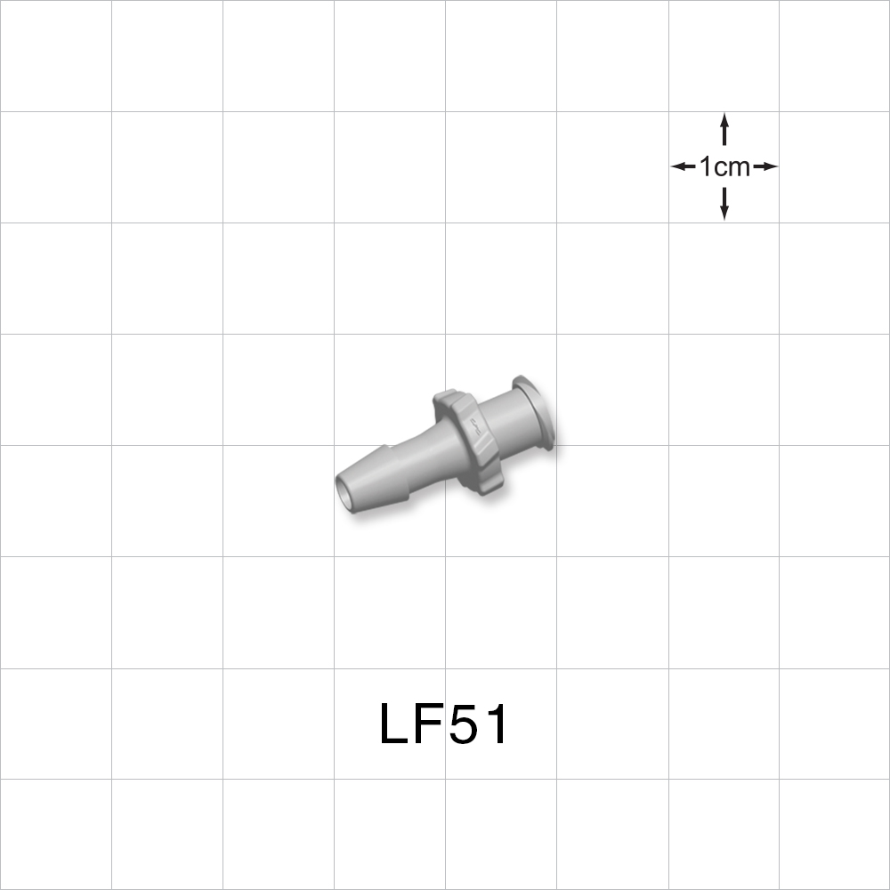 Female Luer Lock, Barbed, Natural, 100/Bag