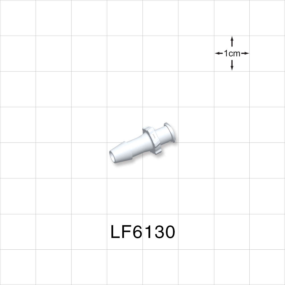 Female Luer Lock, Barbed, Natural, 100/Bag