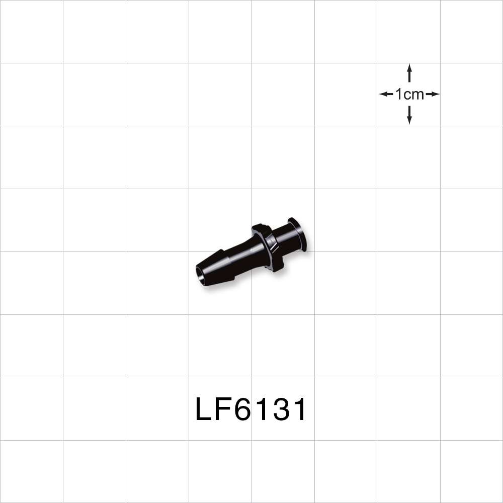 Female Luer Lock, Barbed, Black, 100/Bag