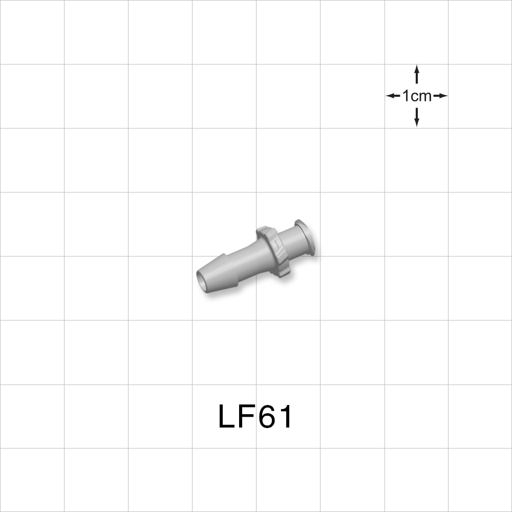 Female Luer Lock, Barbed, Natural, 100/Bag