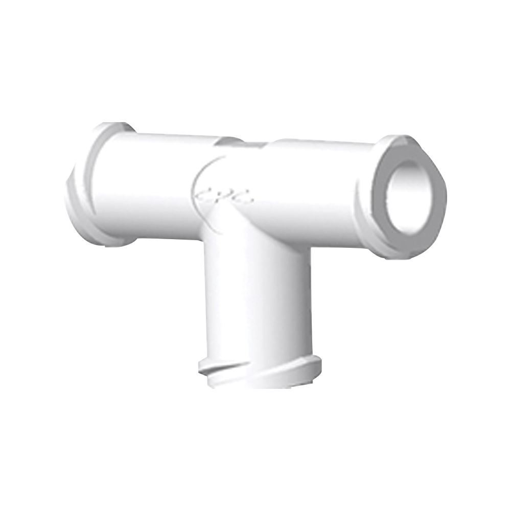 T Connector, Female Luer Locks, White, 100/Bag