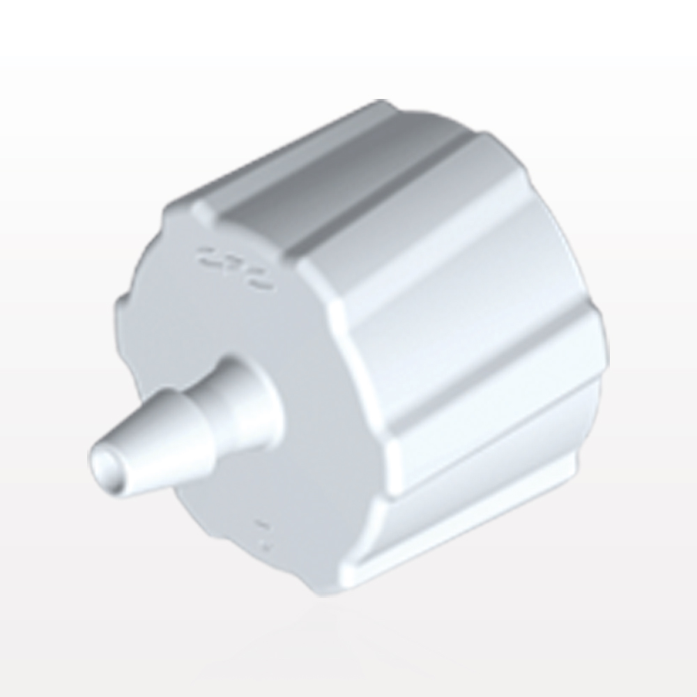 Male Luer Lock, Barbed, White, 100/Bag