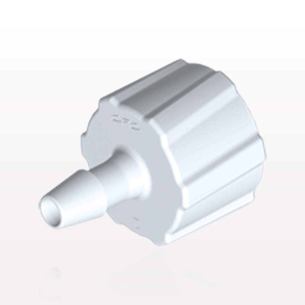 Male Luer Lock, Barbed, White, 100/Bag