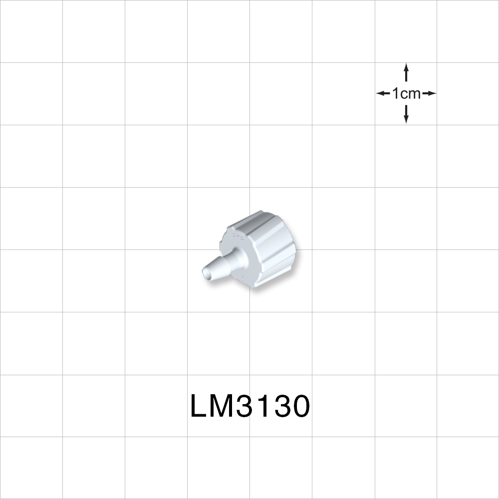 Male Luer Lock, Barbed, White, 100/Bag