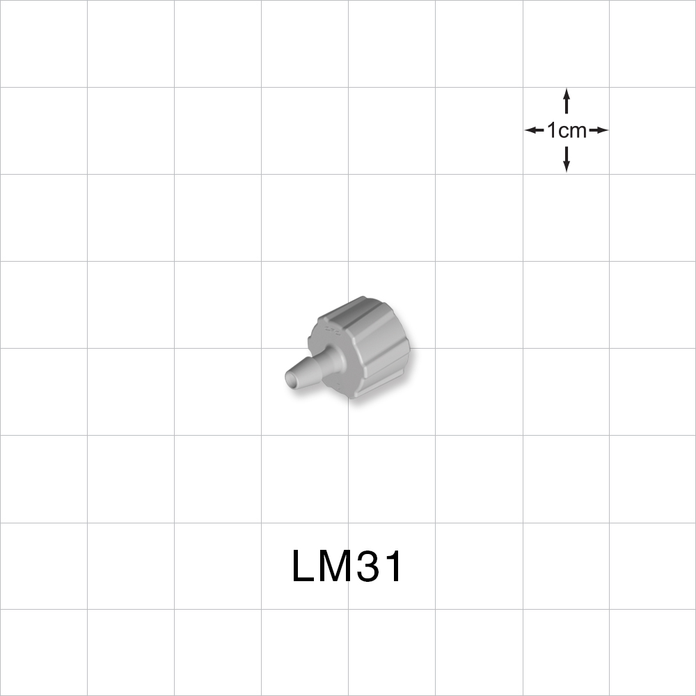 Male Luer Lock, Barbed, Natural, 100/Bag