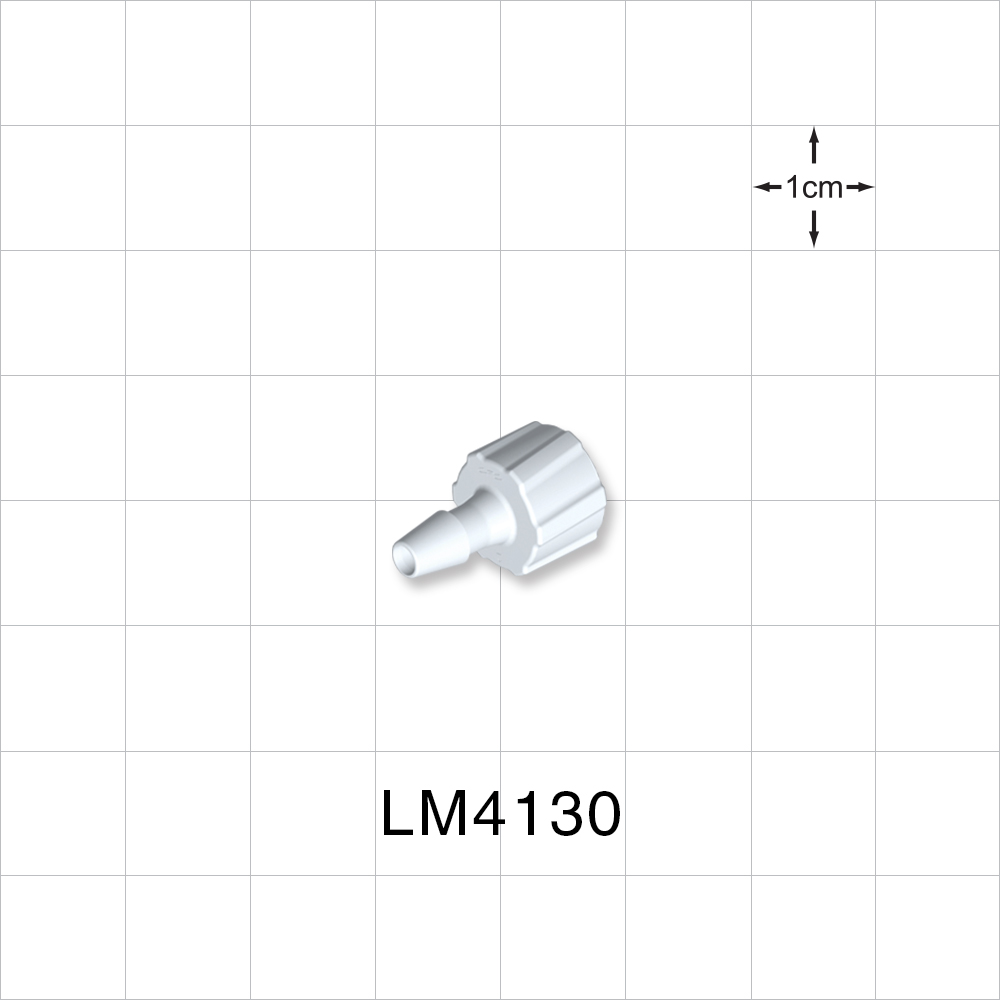 Male Luer Lock, Barbed, White, 100/Bag