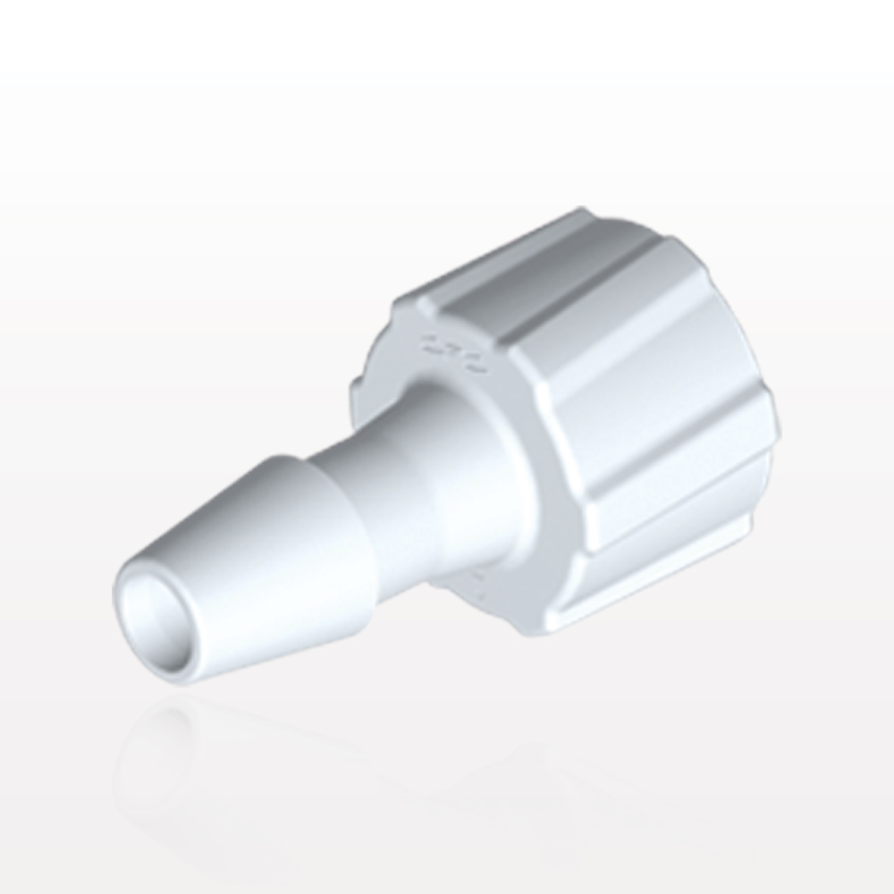 Male Luer Lock, Barbed, White, 100/Bag