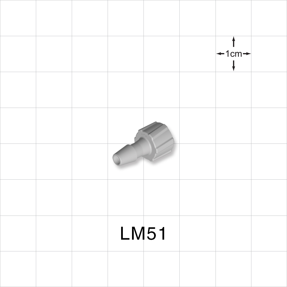 Male Luer Lock, Barbed, Natural, 100/Bag