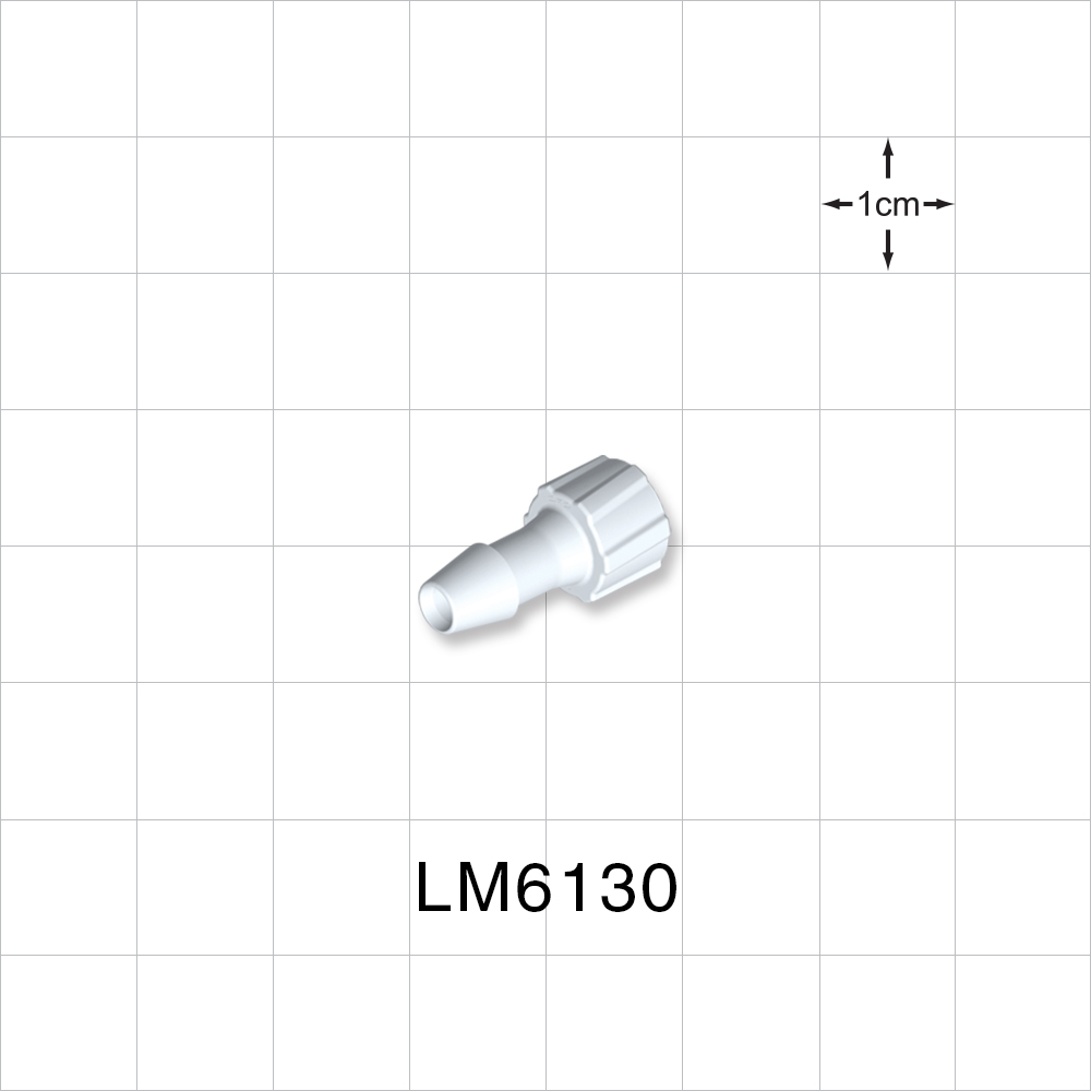 Male Luer Lock, Barbed, Natural, 100/Bag