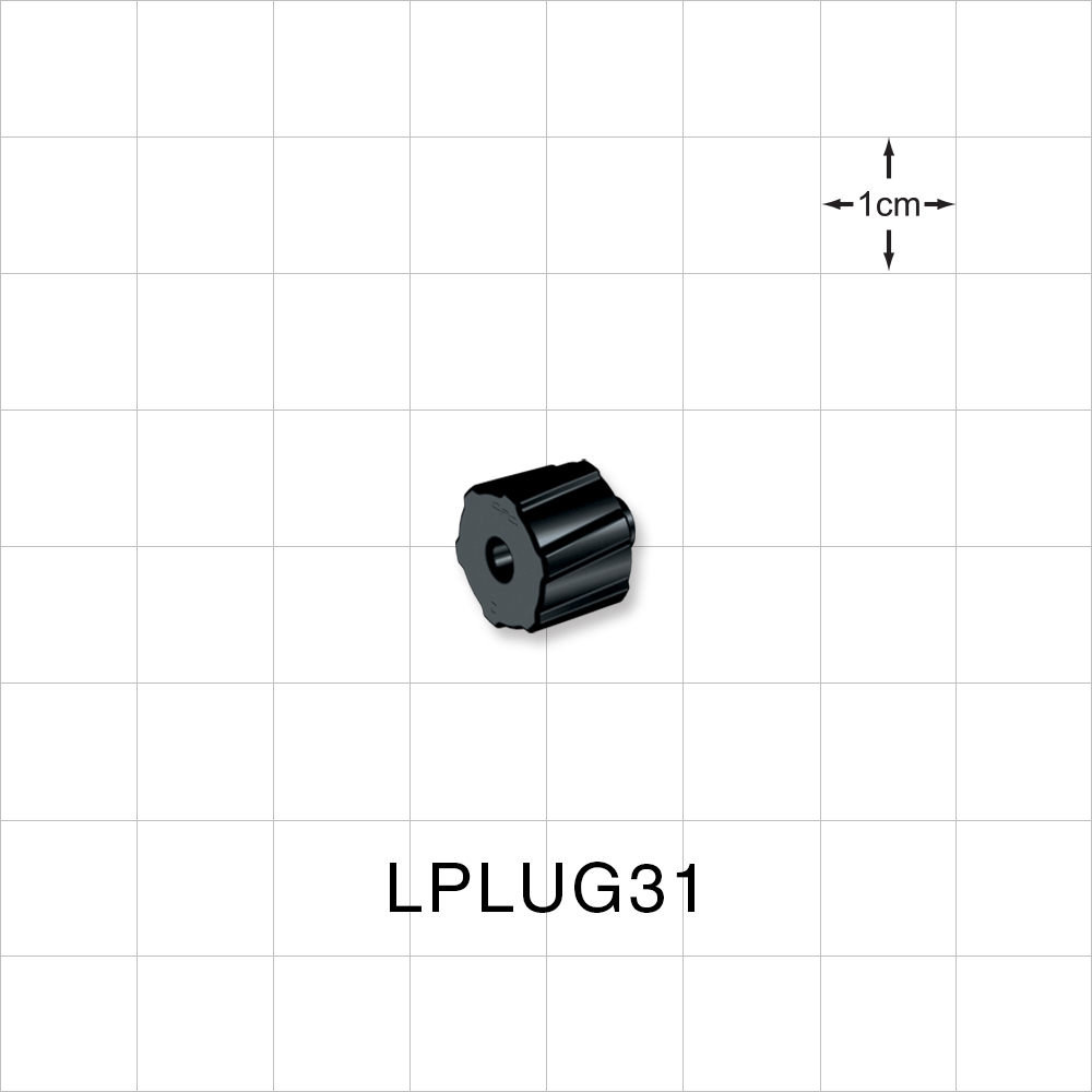 Male Luer Cap, Non-Vented, Black, 100/Bag